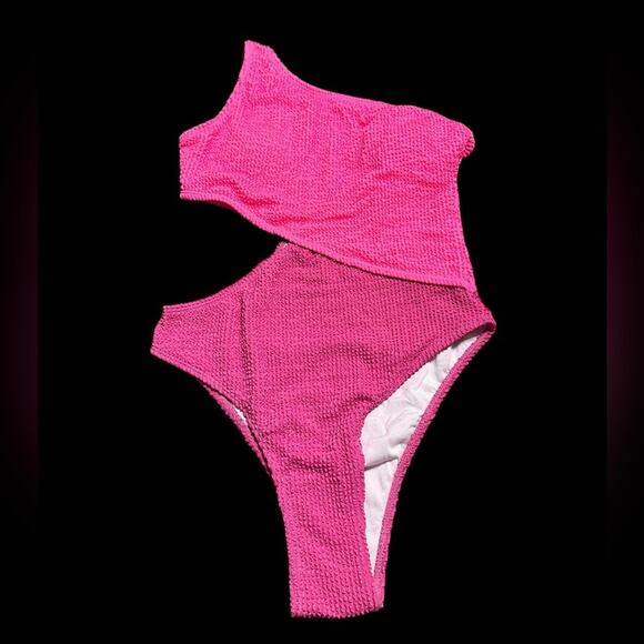 Lnadays Pink Cut Out One Strap One Piece Swimsuit size Small NWT - Picture 3 of 6
